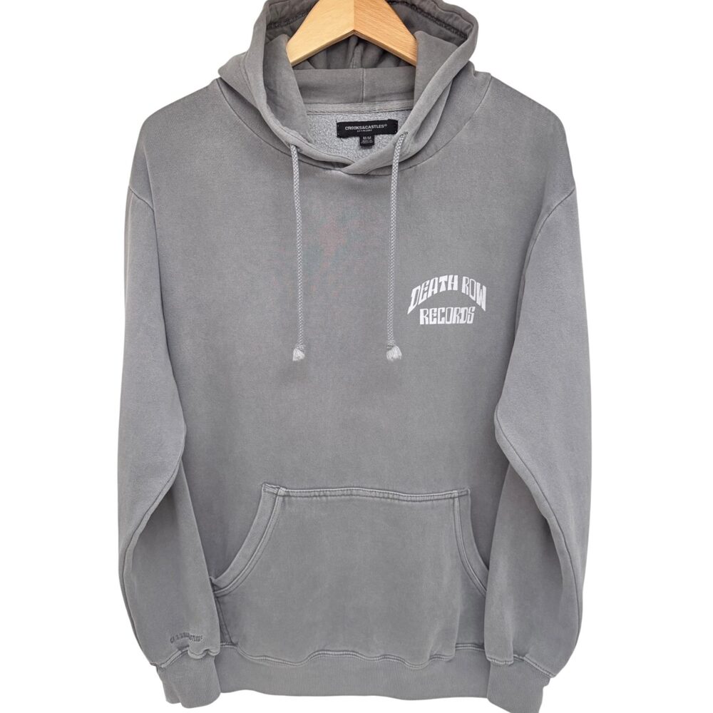 Death Row Records Crooks & Castles Hoodie Men's Medium Gray Cotton